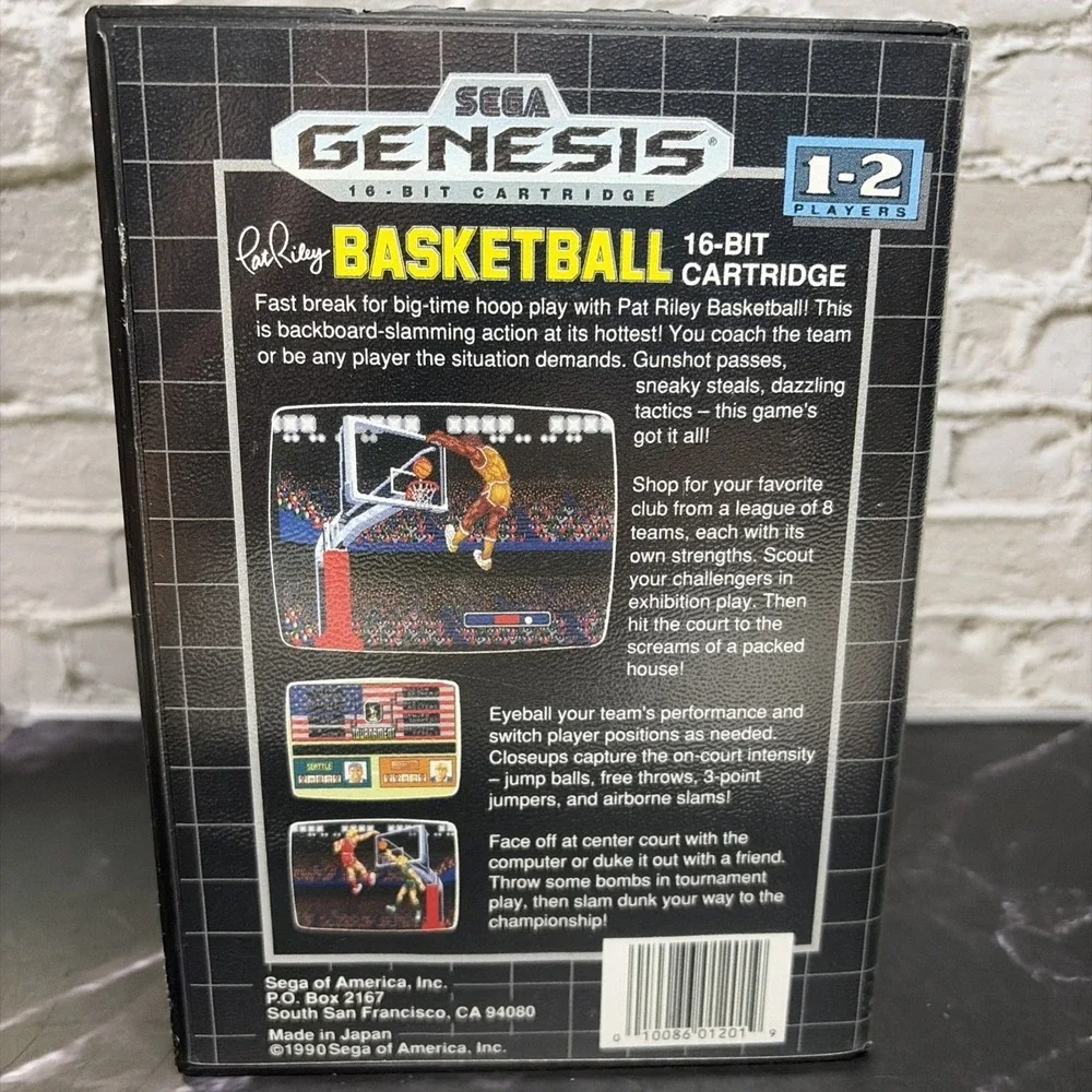 Pat Riley's Basketball (Sega Genesis, 1990) T&W‎ - Very Clean
